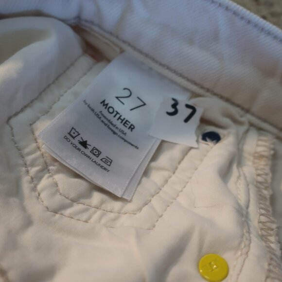 Women Mother Snacks Natural Wash HW Double Stack Ankle High Rise Denim Jeans 27 - Picture 10 of 11